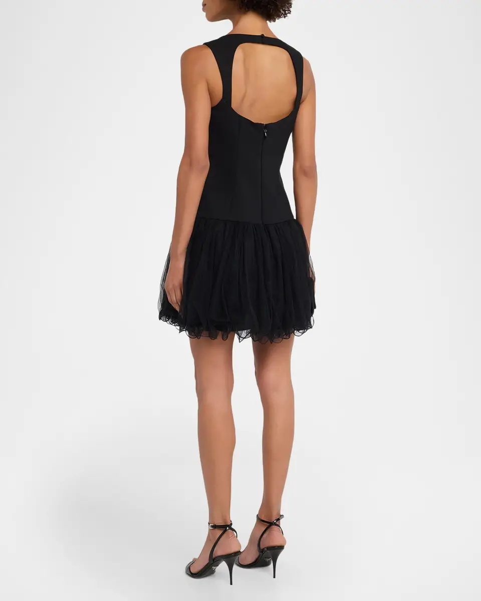 Cinq à Sept Neriva Sleeveless Fit & Flare Tulle Skirt Mini Dress | Thumbnail 3