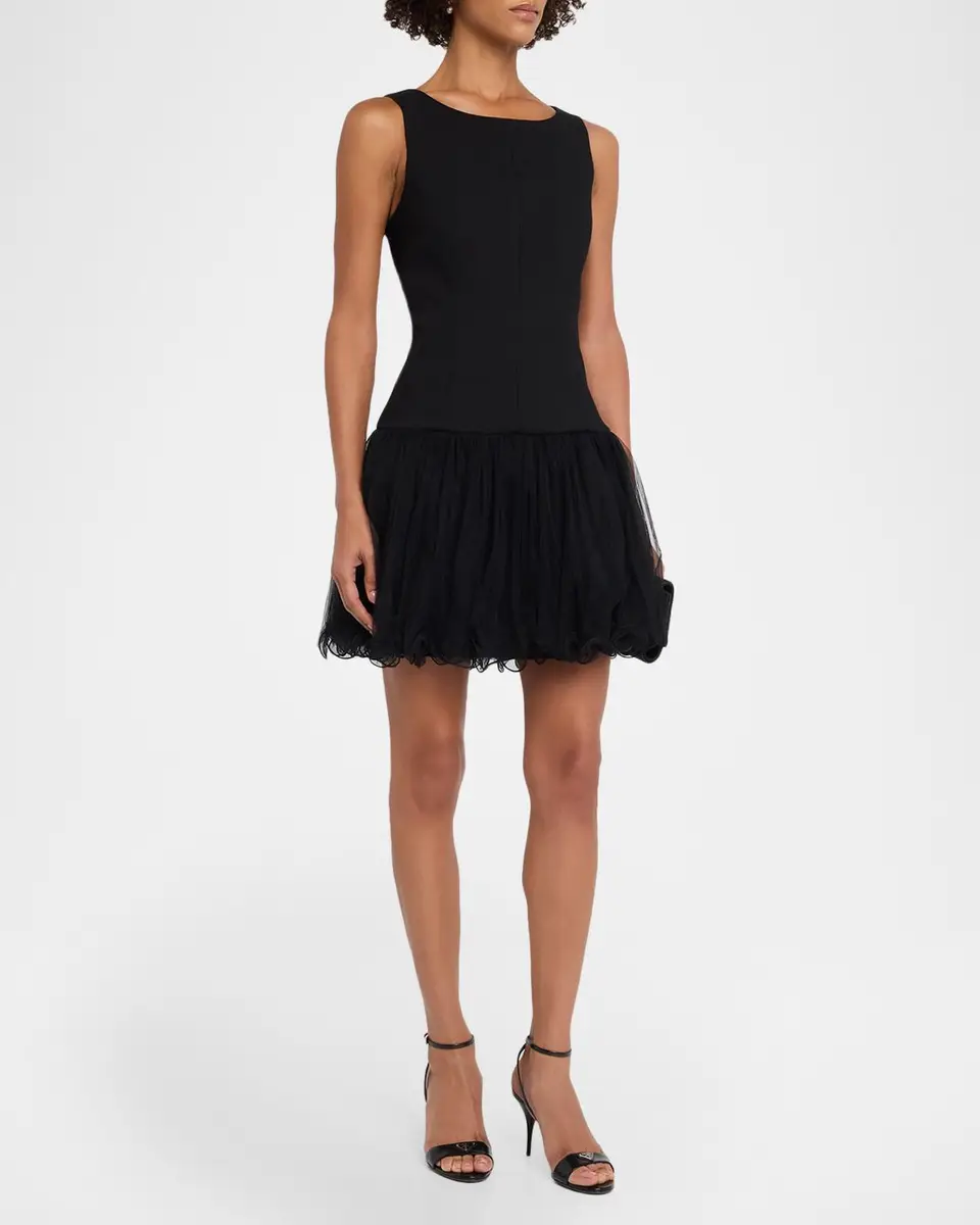 Cinq à Sept Neriva Sleeveless Fit & Flare Tulle Skirt Mini Dress | Thumbnail 4