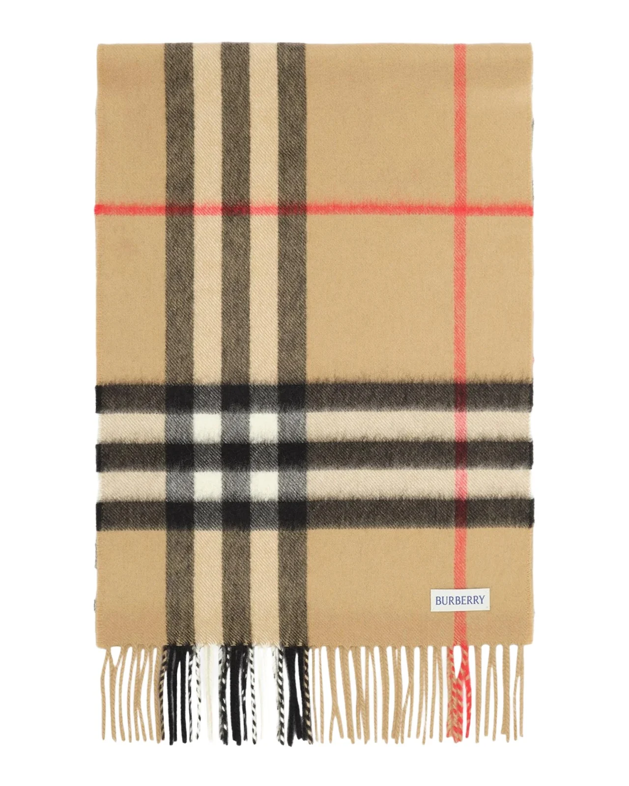 Burberry Crystal-Embellished Check Cashmere Scarf