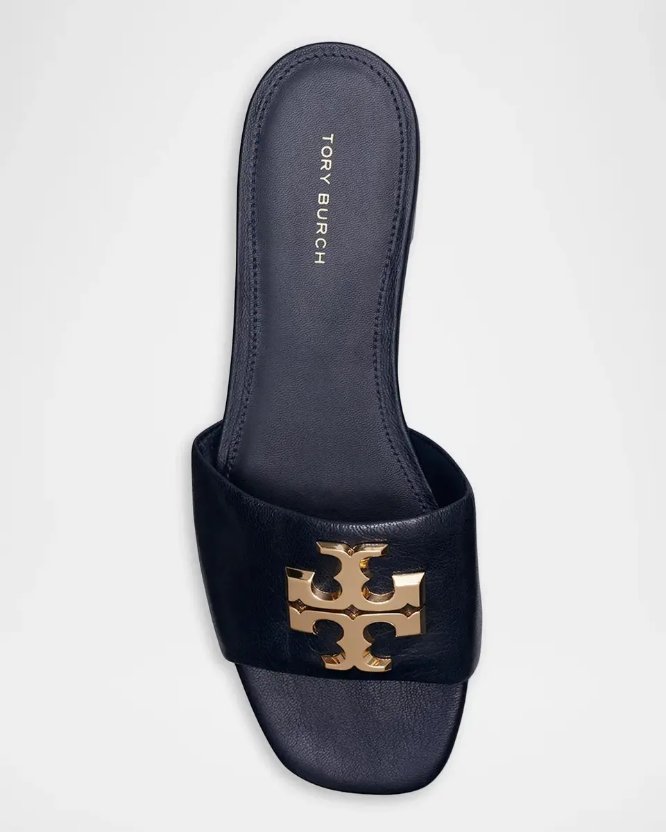 Tory Burch Eleanor Leather Slides | Thumbnail 4 Tory Burch Eleanor Leather Slides | Thumbnail 4