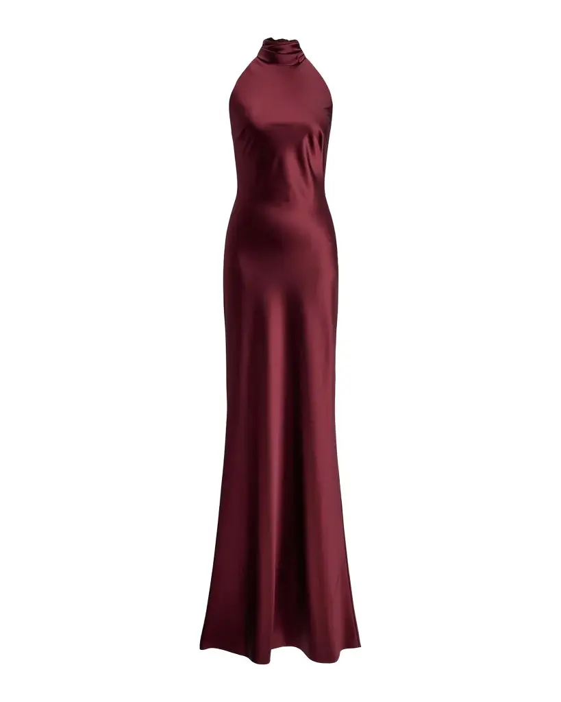 Ralph Lauren Collection Chilton Satin Halter Evening Dress | Image 1 Ralph Lauren Collection Chilton Satin Halter Evening Dress | Image 1