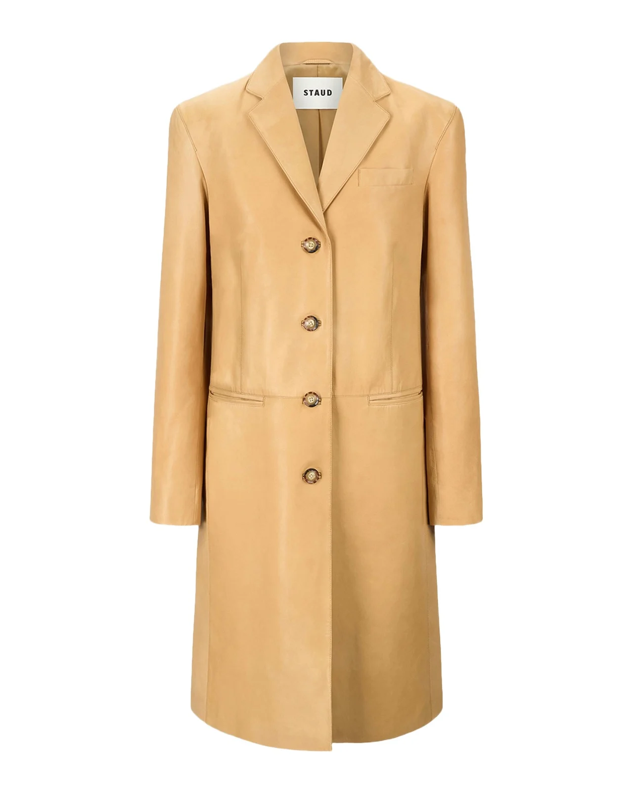 Staud Wyatt Leather Trench Coat