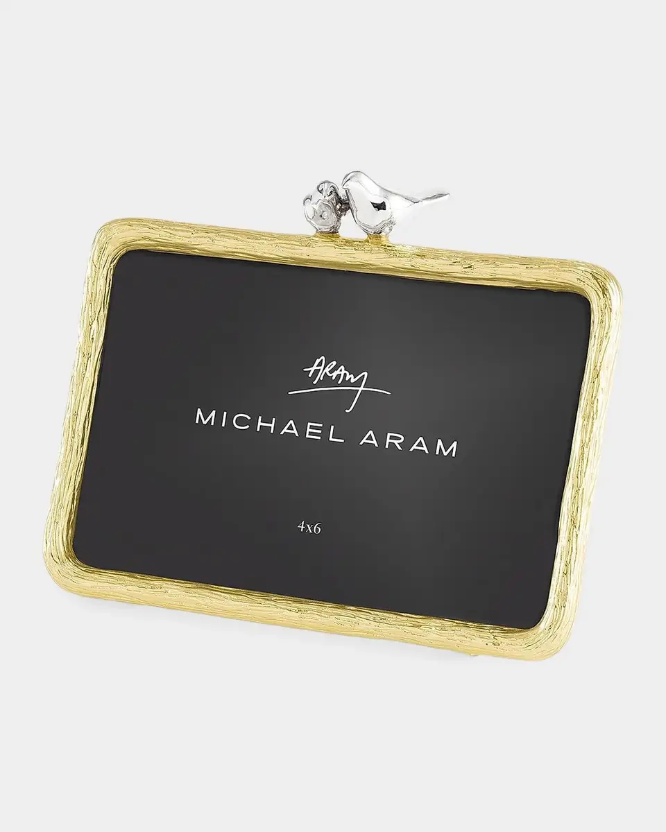 Michael Aram Lovebirds Silver & Gold Frame, 4" x 6" | Thumbnail 3