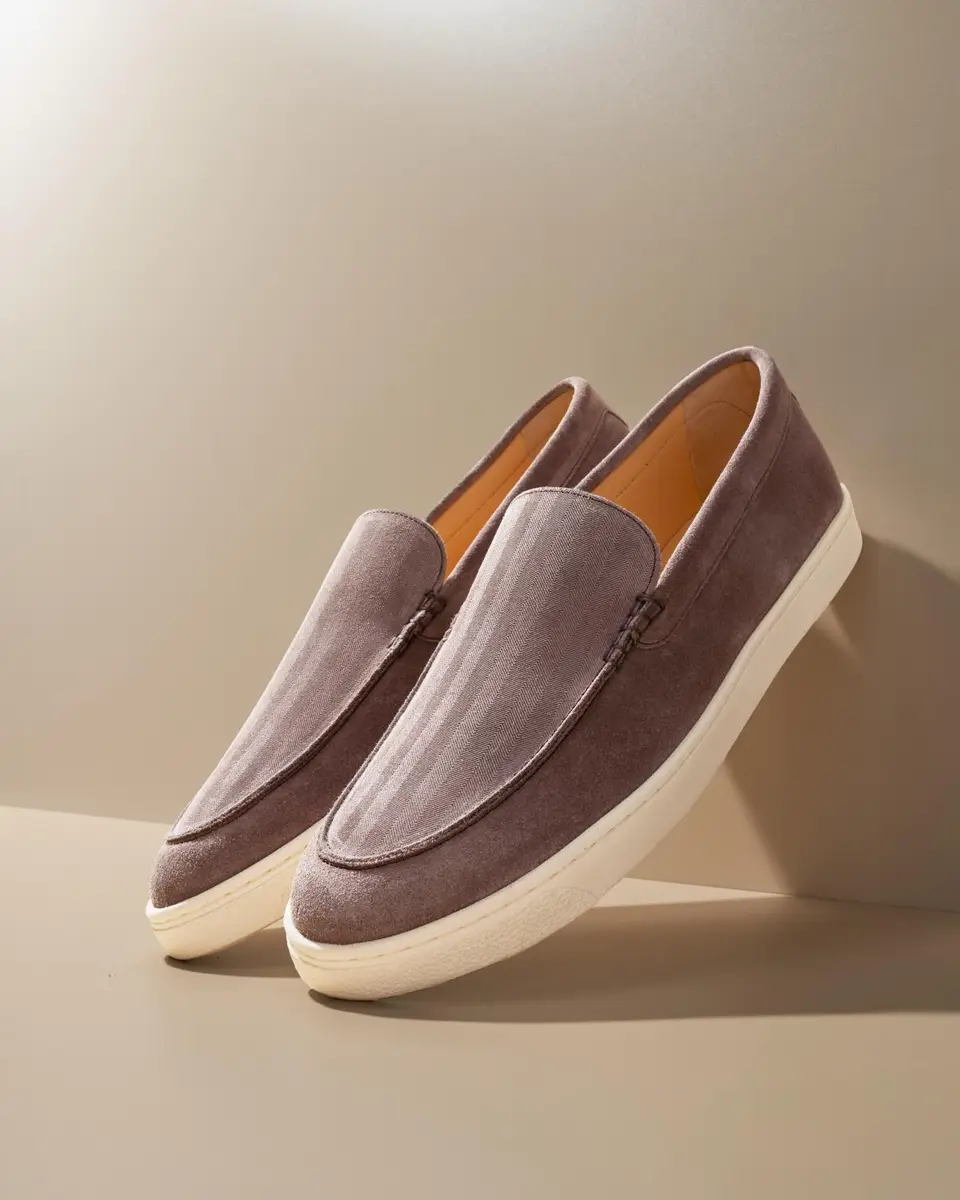 Brunello Cucinelli Men's Hybrid Venetian Suede Slip-Ons | Thumbnail 3 Brunello Cucinelli Men's Hybrid Venetian Suede Slip-Ons | Thumbnail 3