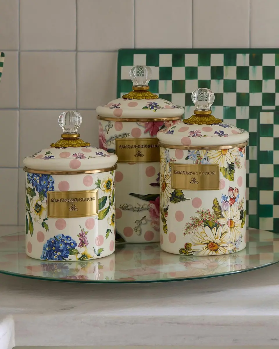MacKenzie-Childs Wildflowers Pink Medium Canister | Thumbnail 3 MacKenzie-Childs Wildflowers Pink Medium Canister | Thumbnail 3