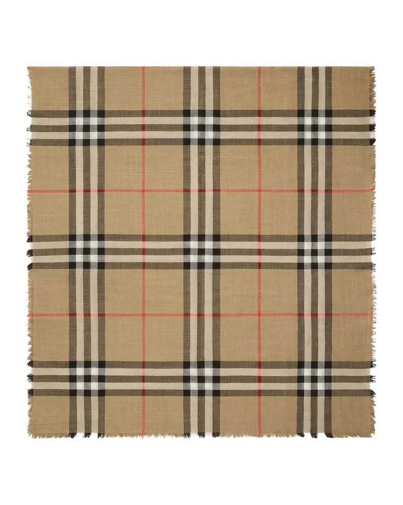 Burberry Reversible Check Wool-Silk Scarf | Image 1 Burberry Reversible Check Wool-Silk Scarf | Image 1