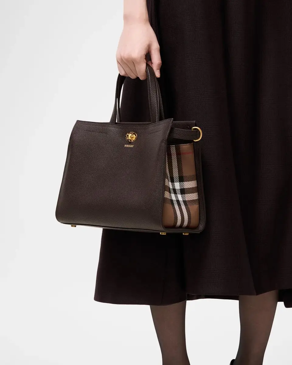 Burberry Cotswolds Small Leather & Check Tote Bag | Thumbnail 2 Burberry Cotswolds Small Leather & Check Tote Bag | Thumbnail 2