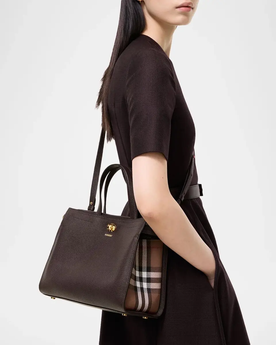 Burberry Cotswolds Small Leather & Check Tote Bag | Thumbnail 5 Burberry Cotswolds Small Leather & Check Tote Bag | Thumbnail 5