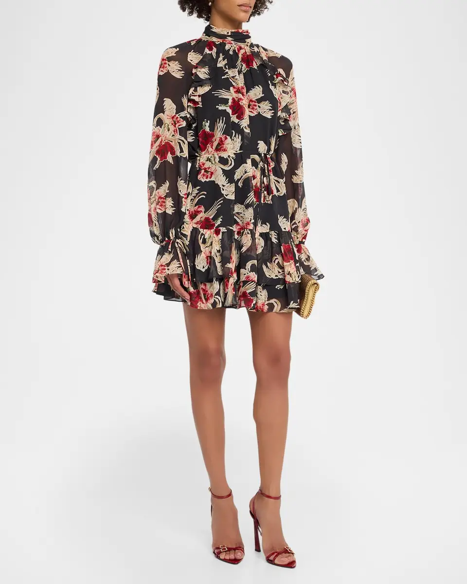 Cinq à Sept Sylvia Wilted Poppy Mini Dress | Thumbnail 4 Cinq à Sept Sylvia Wilted Poppy Mini Dress | Thumbnail 4