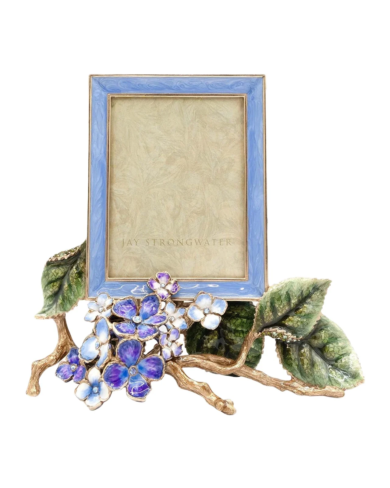 Jay Strongwater Colbie Blue Hydrangea Frame, 3" x 4"