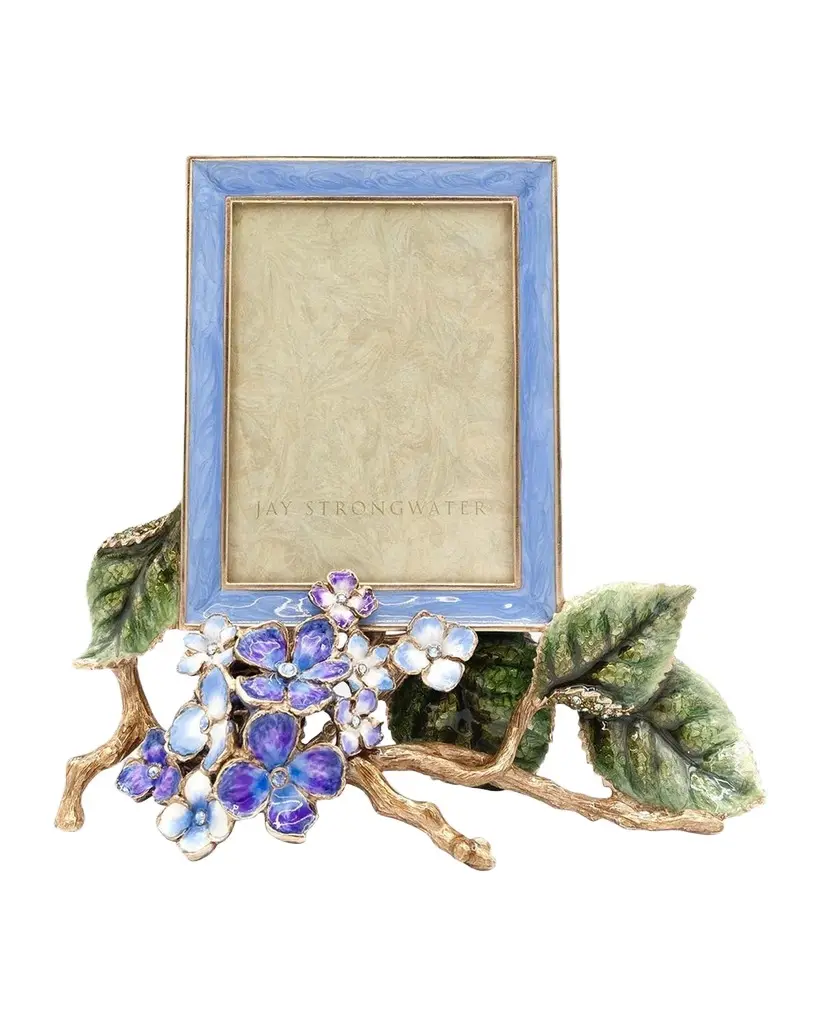 Jay Strongwater Colbie Blue Hydrangea Frame, 3" x 4" | Image 1 Jay Strongwater Colbie Blue Hydrangea Frame, 3" x 4" | Image 1