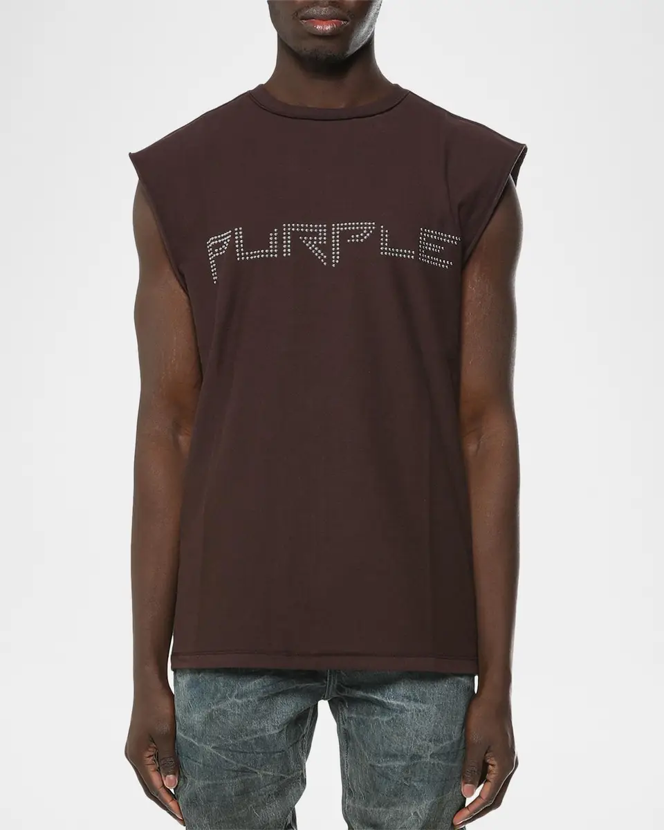 PURPLE Men's Mechanic Dirty Studded Tank Top | Thumbnail 3 PURPLE Men's Mechanic Dirty Studded Tank Top | Thumbnail 3