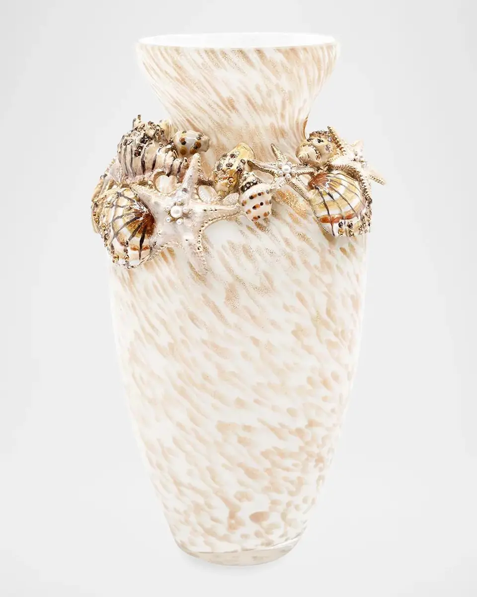 Jay Strongwater Nerina Tropical Shell 8" Vase | Thumbnail 2 Jay Strongwater Nerina Tropical Shell 8" Vase | Thumbnail 2