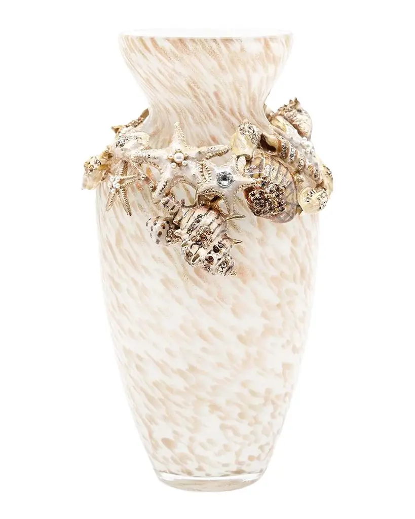 Jay Strongwater Nerina Tropical Shell 8" Vase | Image 1 Jay Strongwater Nerina Tropical Shell 8" Vase | Image 1