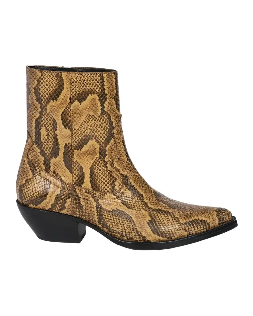 Amiri Snakeskin-Embossed Leather Ankle Boots | Image 1 Amiri Snakeskin-Embossed Leather Ankle Boots | Image 1