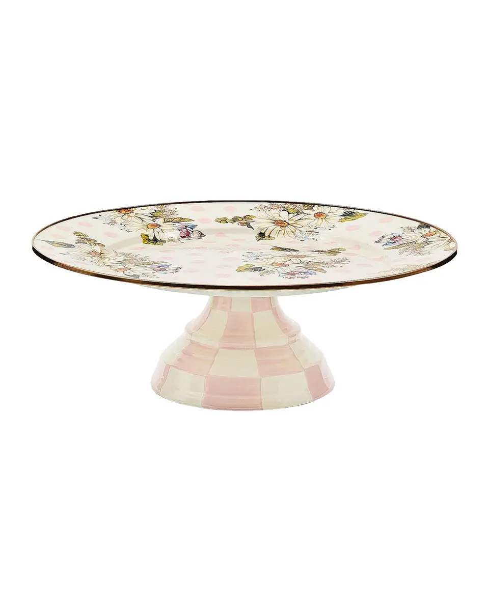 MacKenzie-Childs Wildflowers Pink Large Pedestal Platter | Thumbnail 3 MacKenzie-Childs Wildflowers Pink Large Pedestal Platter | Thumbnail 3