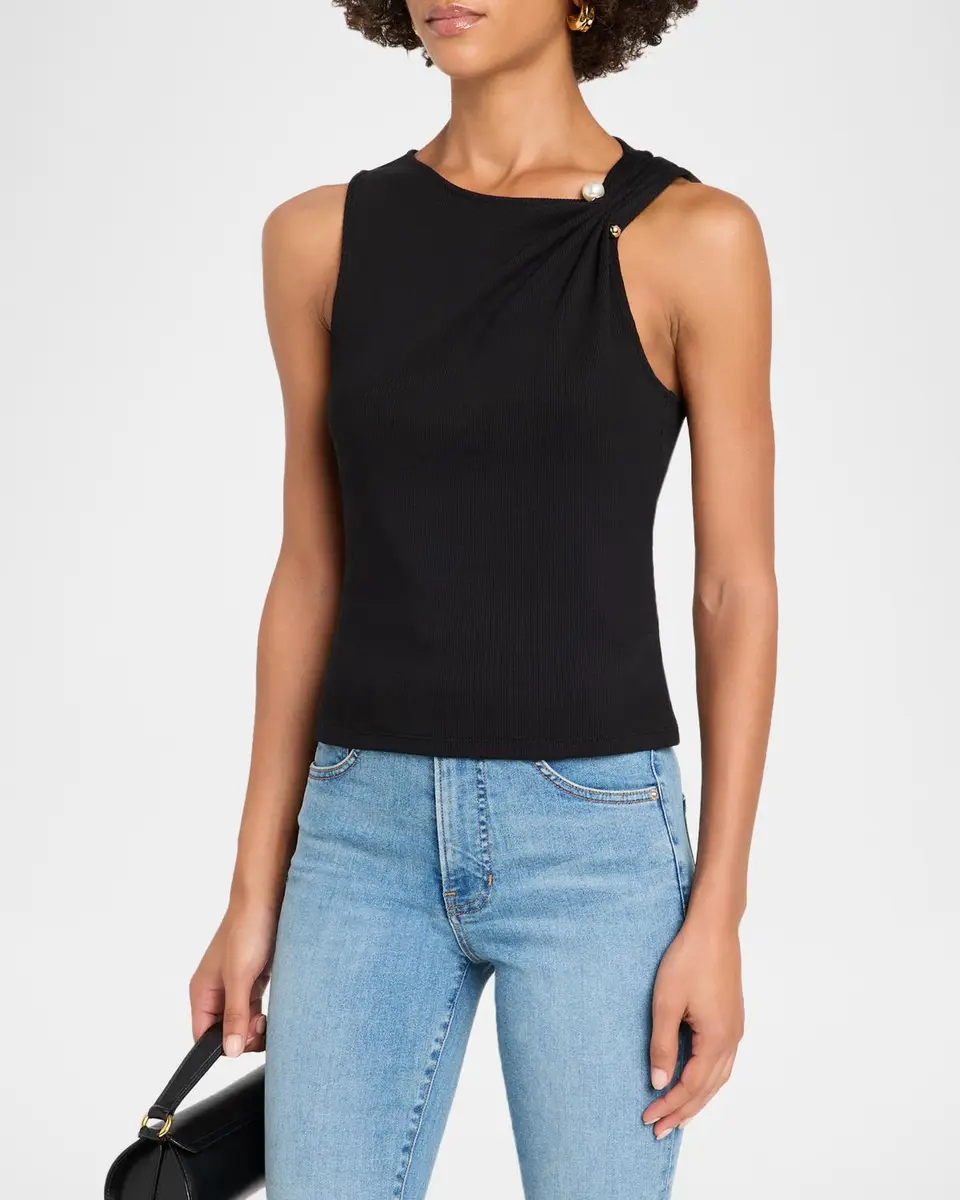 Veronica Beard Deylin Stretch-Cotton Asymmetric Top | Thumbnail 4