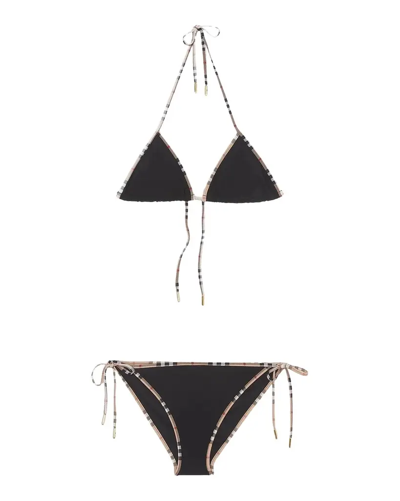Burberry Mata Check-Trim Triangle Bikini Set | Image 1 Burberry Mata Check-Trim Triangle Bikini Set | Image 1