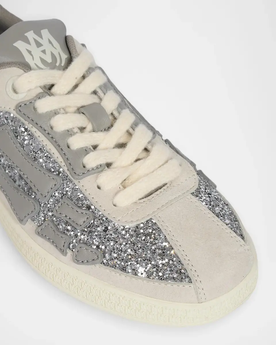 AMIRI Sequined Skull-Appliqué Leather Sneakers | Thumbnail 3 AMIRI Sequined Skull-Appliqué Leather Sneakers | Thumbnail 3