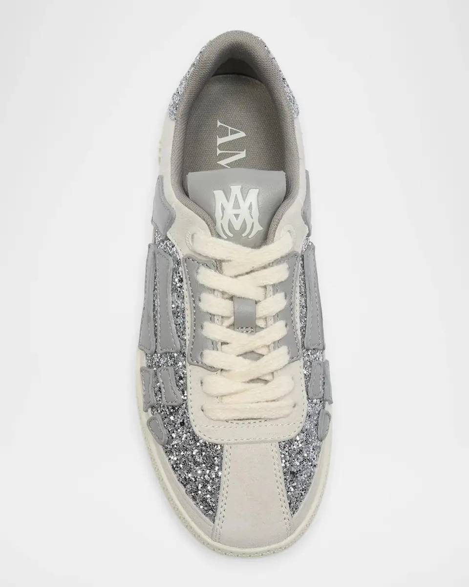 AMIRI Sequined Skull-Appliqué Leather Sneakers | Thumbnail 4 AMIRI Sequined Skull-Appliqué Leather Sneakers | Thumbnail 4
