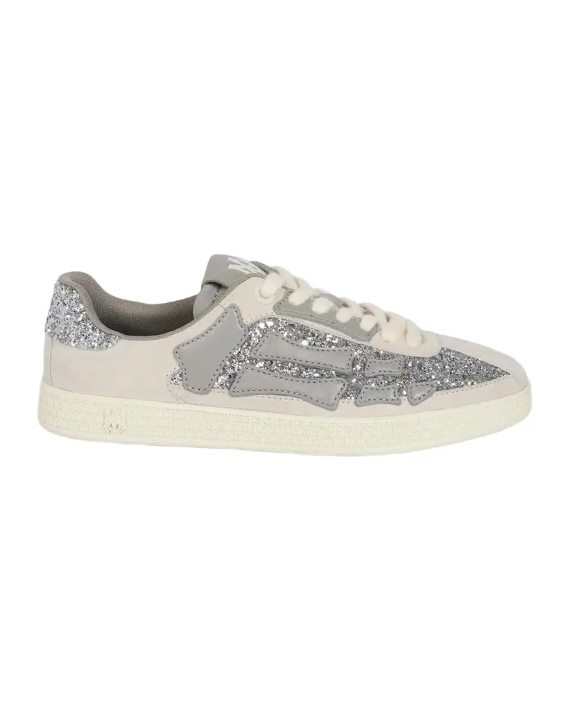 Amiri Sequined Skull-Appliqué Leather Sneakers | Image 1 Amiri Sequined Skull-Appliqué Leather Sneakers | Image 1