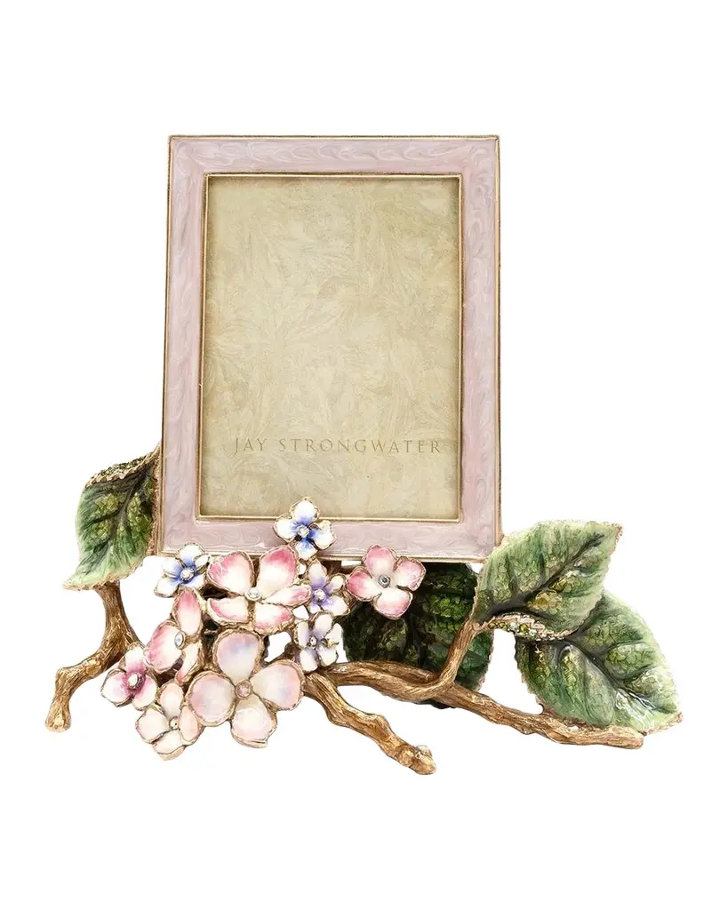 Jay Strongwater Colbie Pink Hydrangea Frame, 3" x 4" | Image 1 Jay Strongwater Colbie Pink Hydrangea Frame, 3" x 4" | Image 1