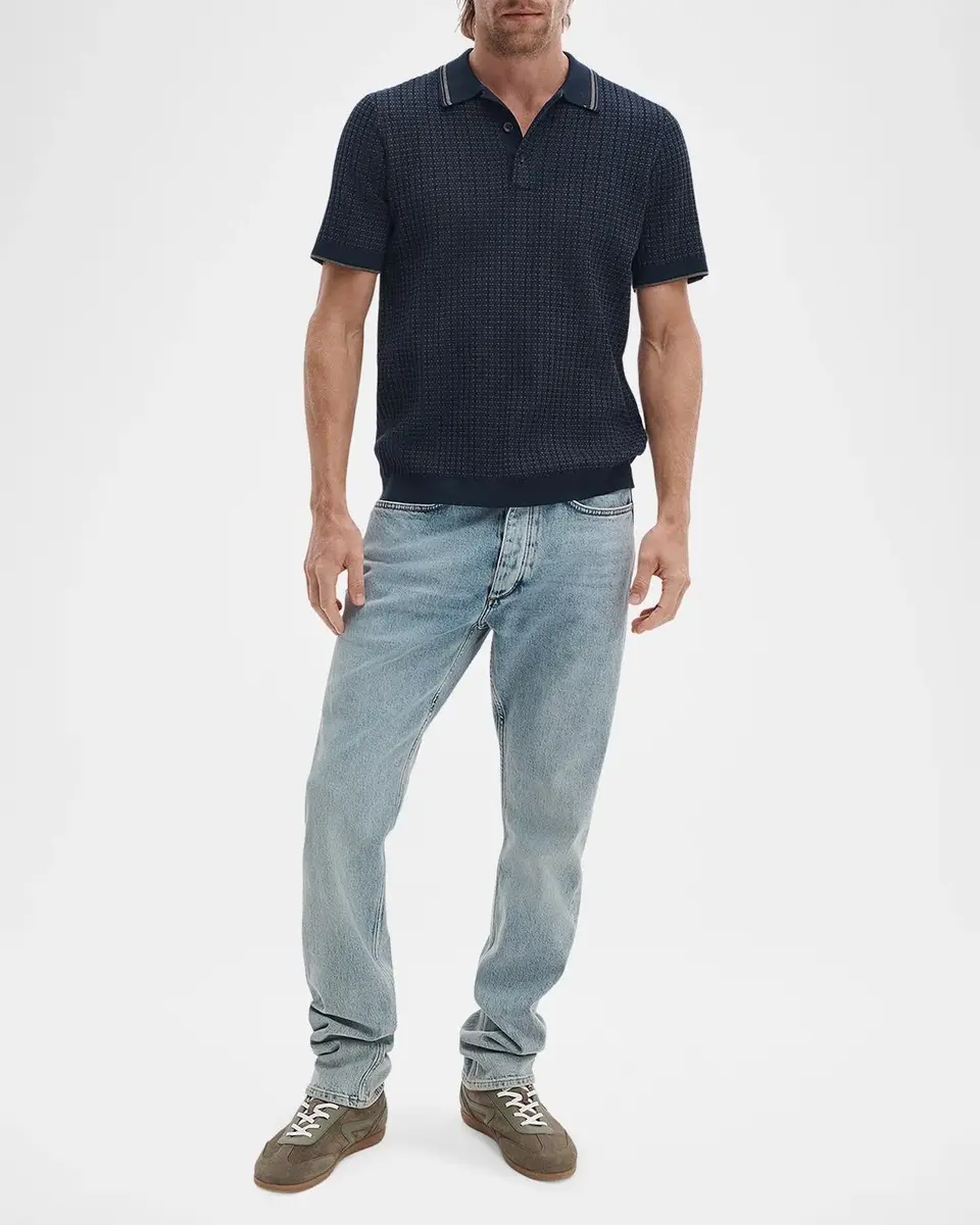 rag & bone Men's Harvey Rib-Knit Polo Shirt | Thumbnail 2 rag & bone Men's Harvey Rib-Knit Polo Shirt | Thumbnail 2