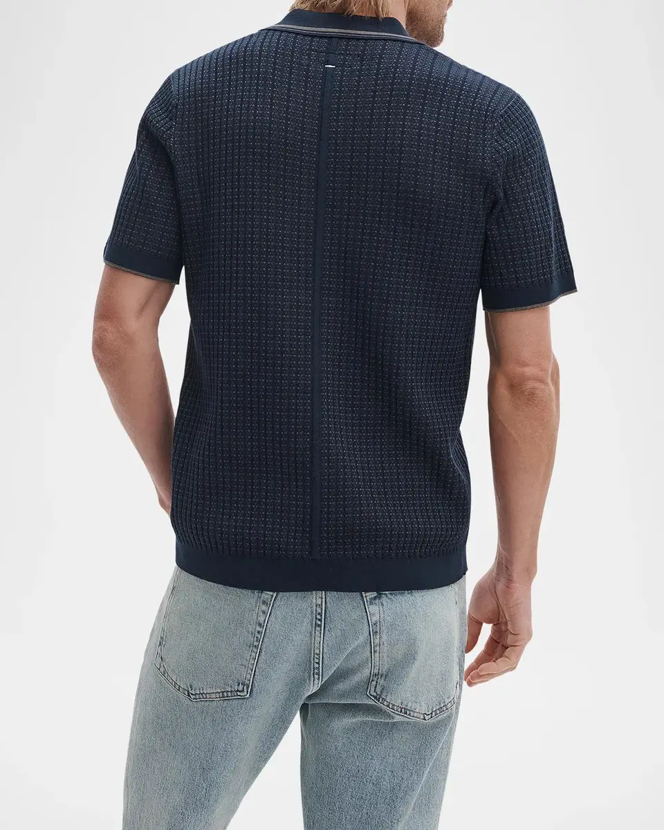 rag & bone Men's Harvey Rib-Knit Polo Shirt | Thumbnail 3 rag & bone Men's Harvey Rib-Knit Polo Shirt | Thumbnail 3