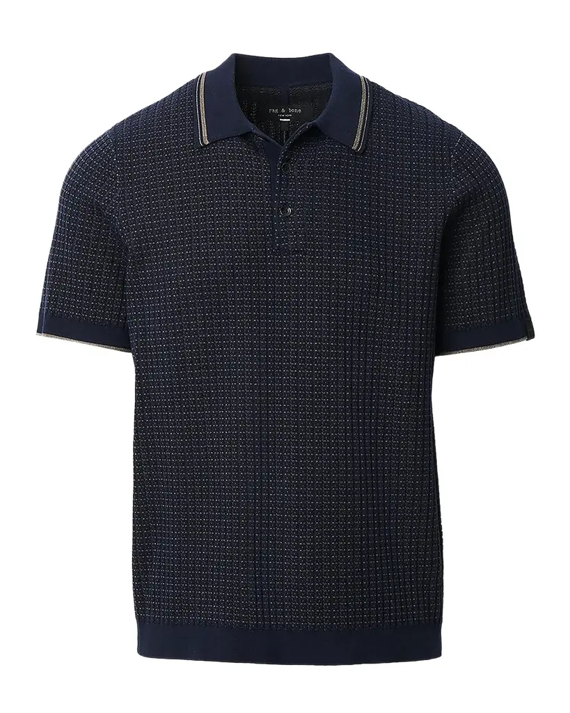 Men's Harvey Rib-Knit Polo Shirt Men's Harvey Rib-Knit Polo Shirt