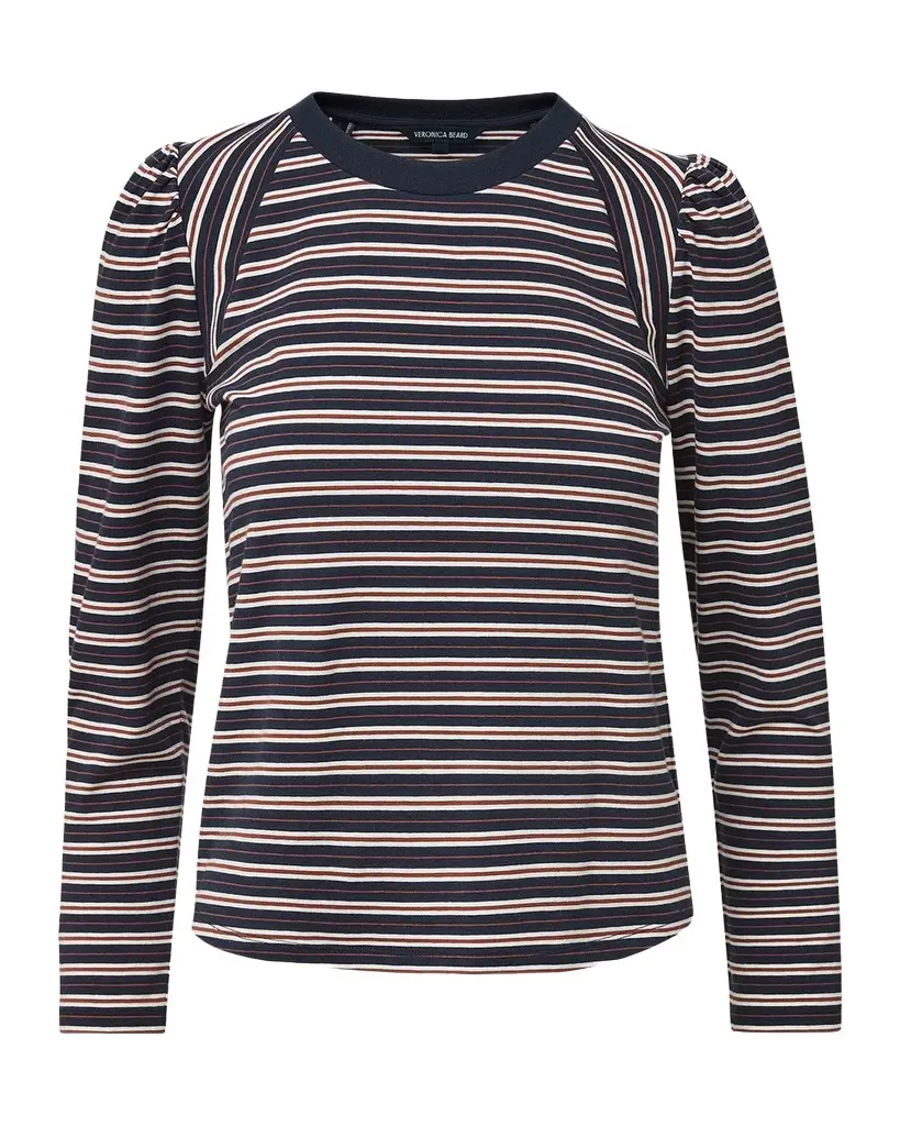 Veronica Beard Mason Striped Crewneck Baseball T-Shirt | Image 1 Veronica Beard Mason Striped Crewneck Baseball T-Shirt | Image 1