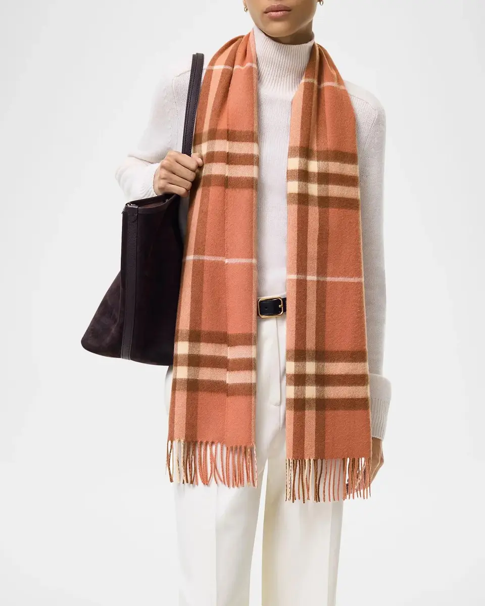 Burberry Check Cashmere Scarf | Thumbnail 4 Burberry Check Cashmere Scarf | Thumbnail 4