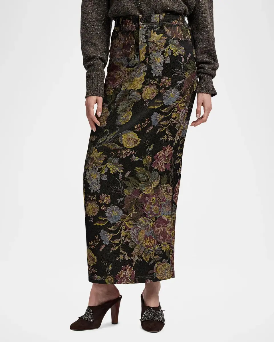 Ralph Lauren Collection Fontaine Floral Jacquard Skirt | Thumbnail 4
