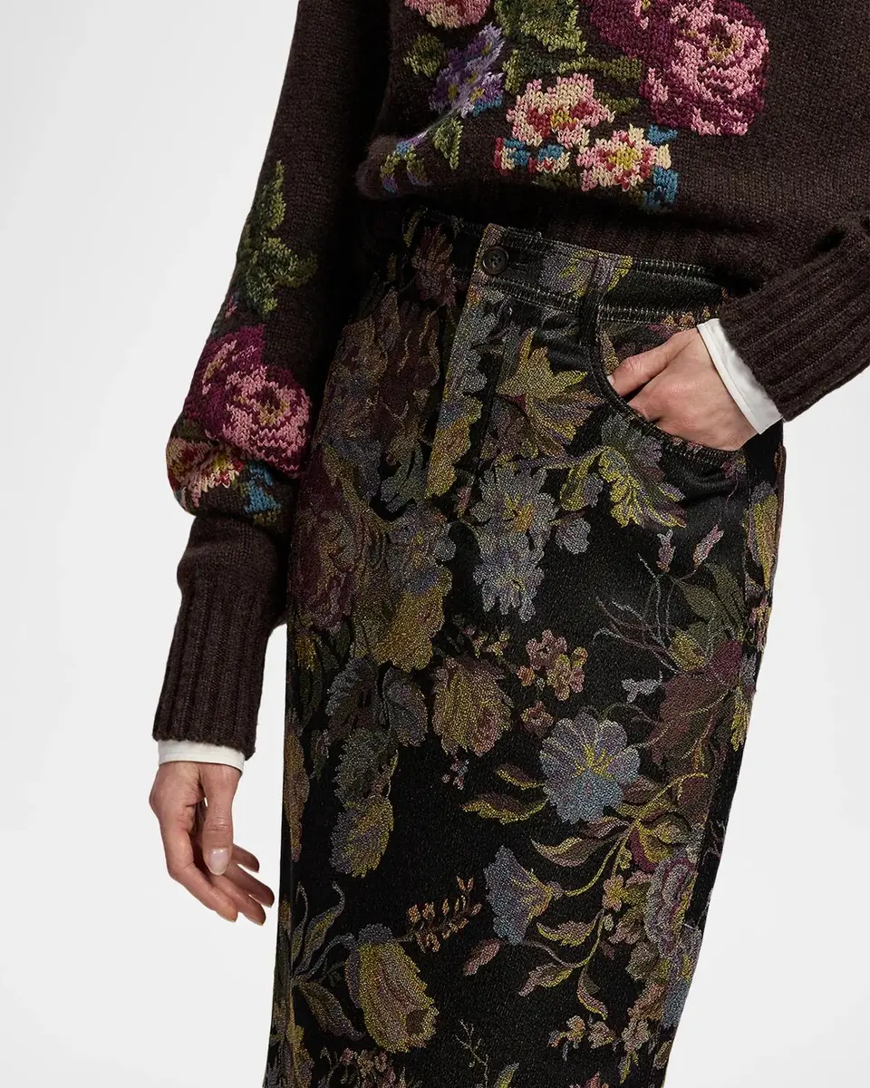 Ralph Lauren Collection Fontaine Floral Jacquard Skirt | Thumbnail 5