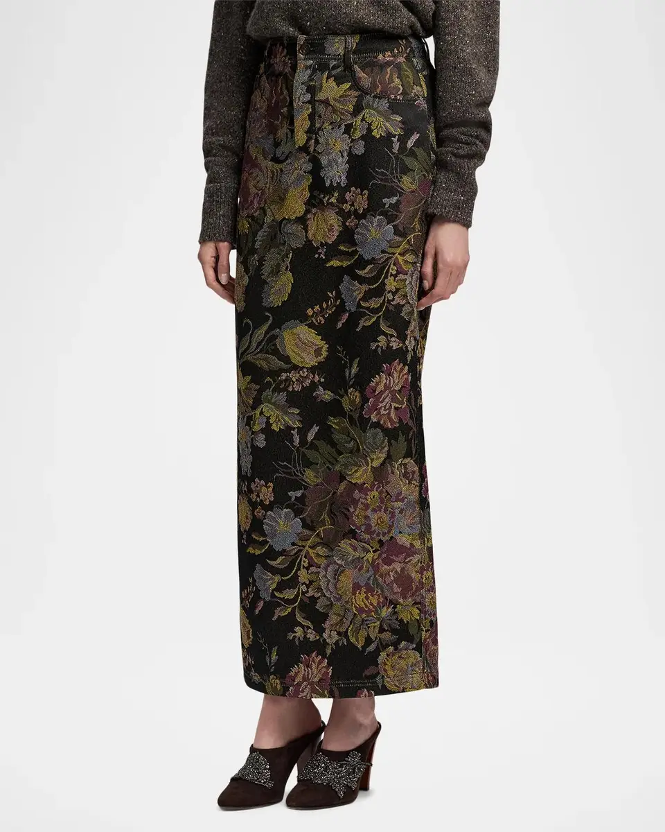 Ralph Lauren Collection Fontaine Floral Jacquard Skirt | Thumbnail 6