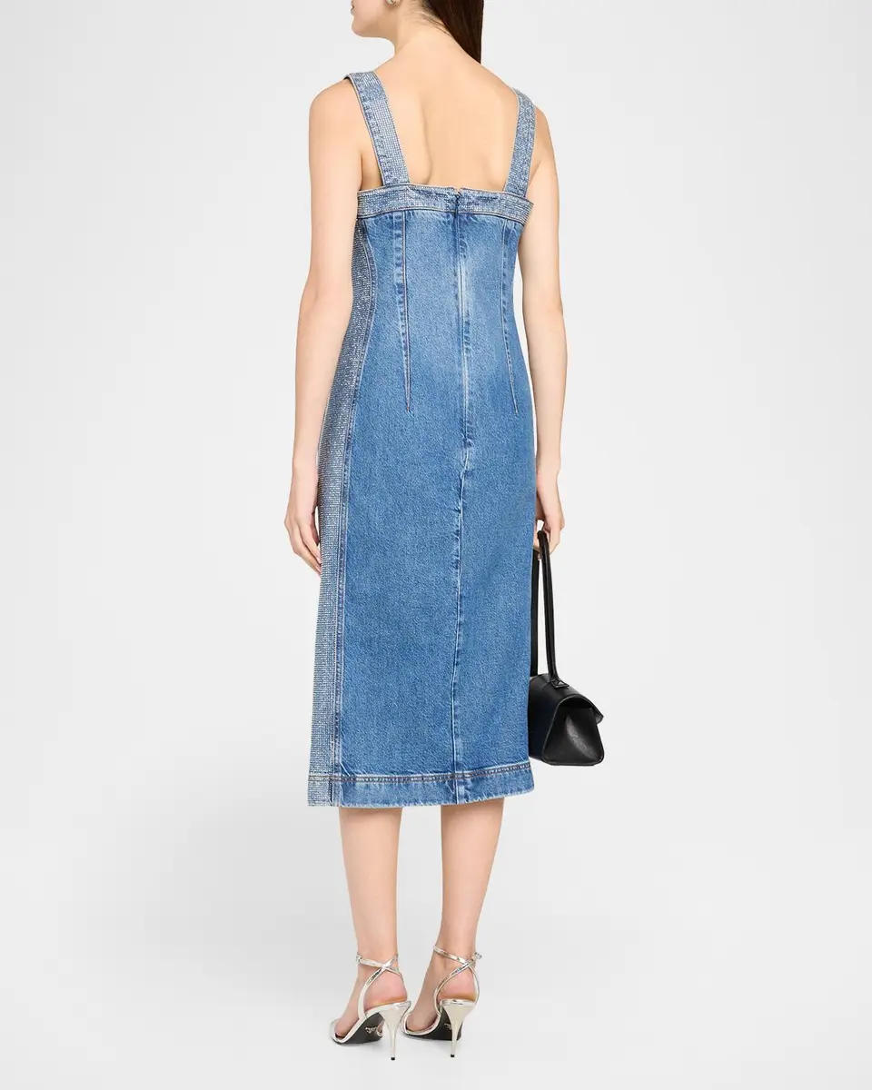 Ramy Brook Amanda Rhinestone-Trim Denim Midi Dress | Thumbnail 3 Ramy Brook Amanda Rhinestone-Trim Denim Midi Dress | Thumbnail 3