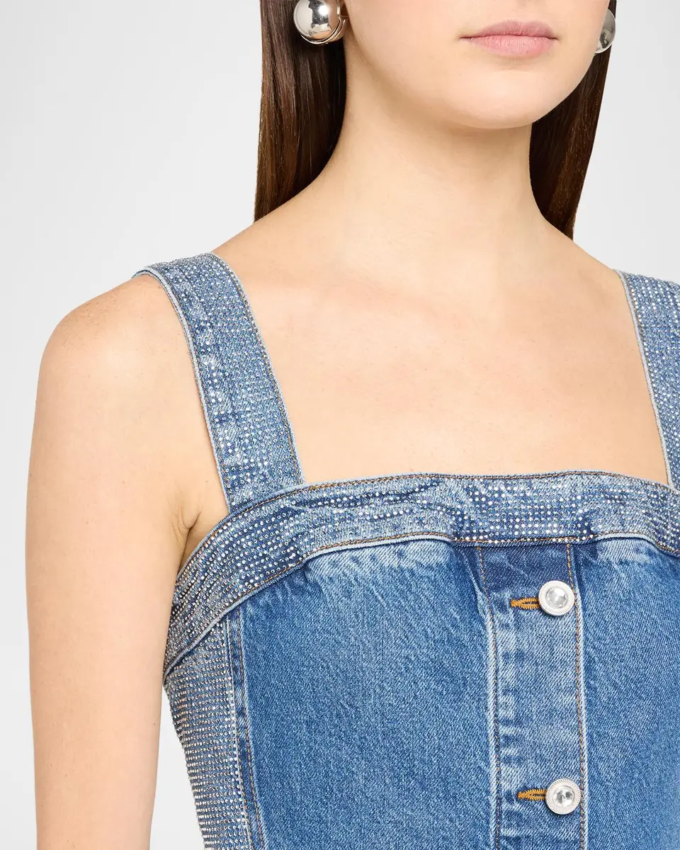 Ramy Brook Amanda Rhinestone-Trim Denim Midi Dress | Thumbnail 5 Ramy Brook Amanda Rhinestone-Trim Denim Midi Dress | Thumbnail 5