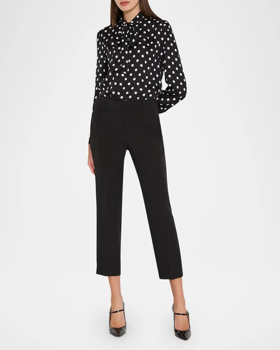 Milly Polka Dot Tie-Neck Blouse | Thumbnail 2 Milly Polka Dot Tie-Neck Blouse | Thumbnail 2