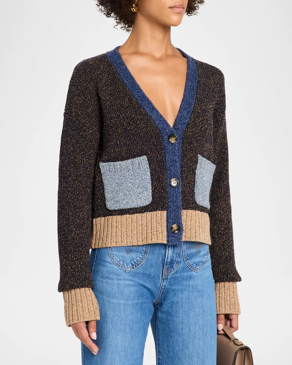 Veronica Beard Josiane Merino Wool-Blend Crop Cardigan | Thumbnail 4