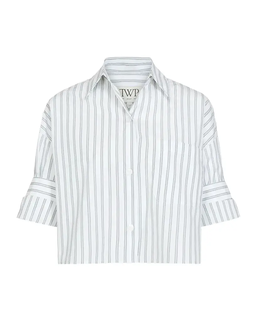 TWP Next Ex Shirt in Stripe Shirting | Image 1 TWP Next Ex Shirt in Stripe Shirting | Image 1
