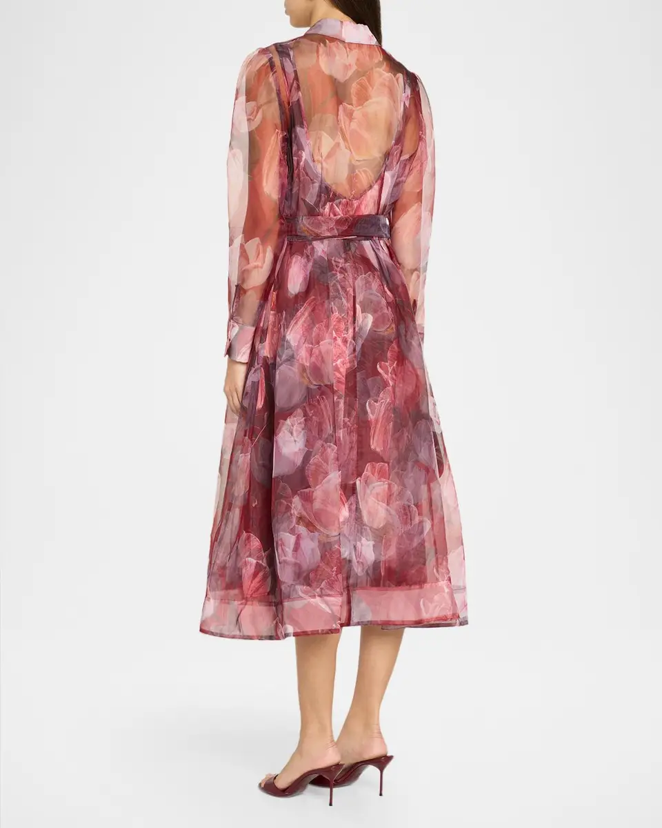 Milly Suzie Floral Semi-Sheer Midi Shirtdress | Thumbnail 3 Milly Suzie Floral Semi-Sheer Midi Shirtdress | Thumbnail 3