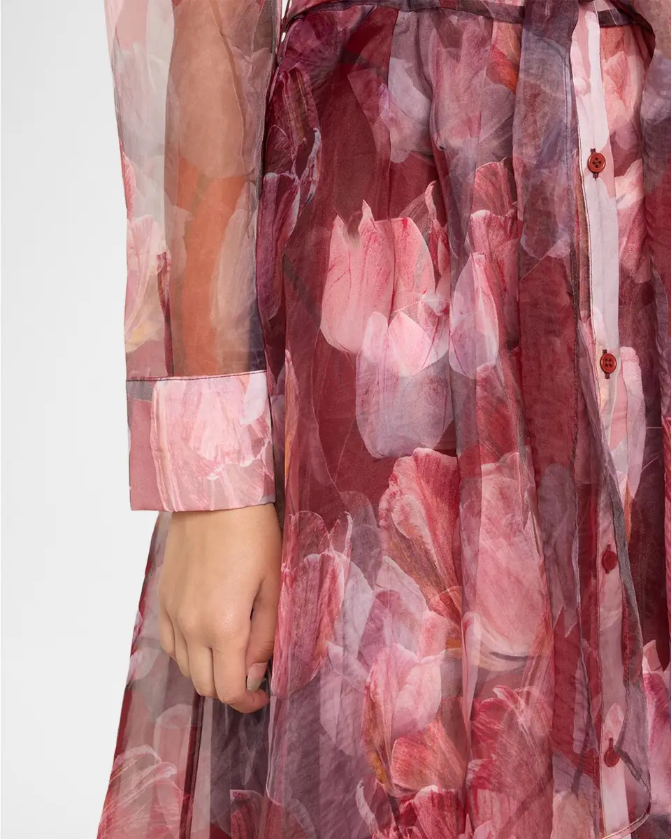 Milly Suzie Floral Semi-Sheer Midi Shirtdress | Thumbnail 5 Milly Suzie Floral Semi-Sheer Midi Shirtdress | Thumbnail 5