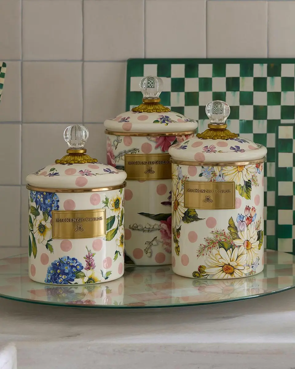 MacKenzie-Childs Wildflowers Pink Small Canister | Thumbnail 3 MacKenzie-Childs Wildflowers Pink Small Canister | Thumbnail 3