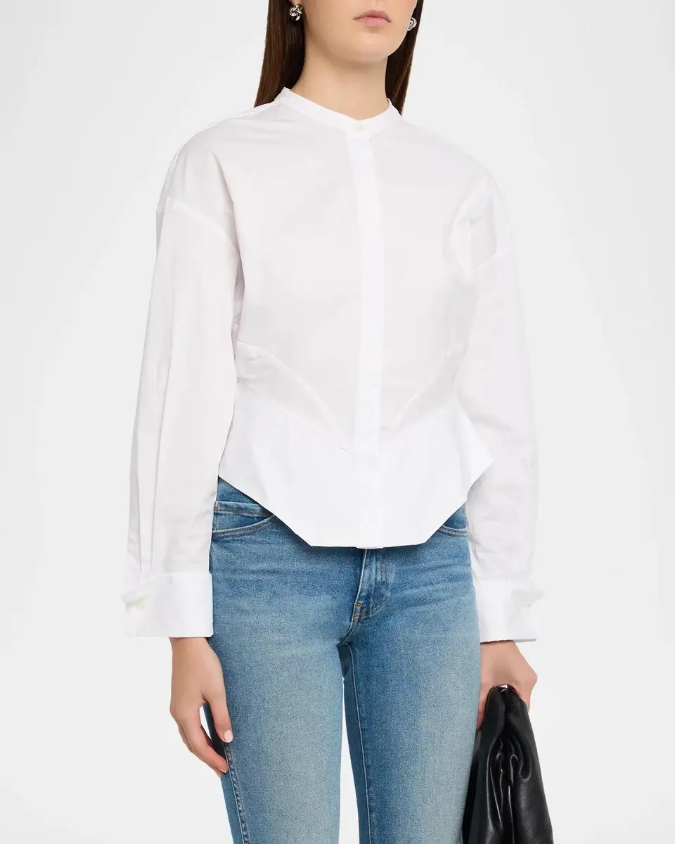 Staud Rhys Stretch-Cotton Peplum Shirt | Thumbnail 4 Staud Rhys Stretch-Cotton Peplum Shirt | Thumbnail 4