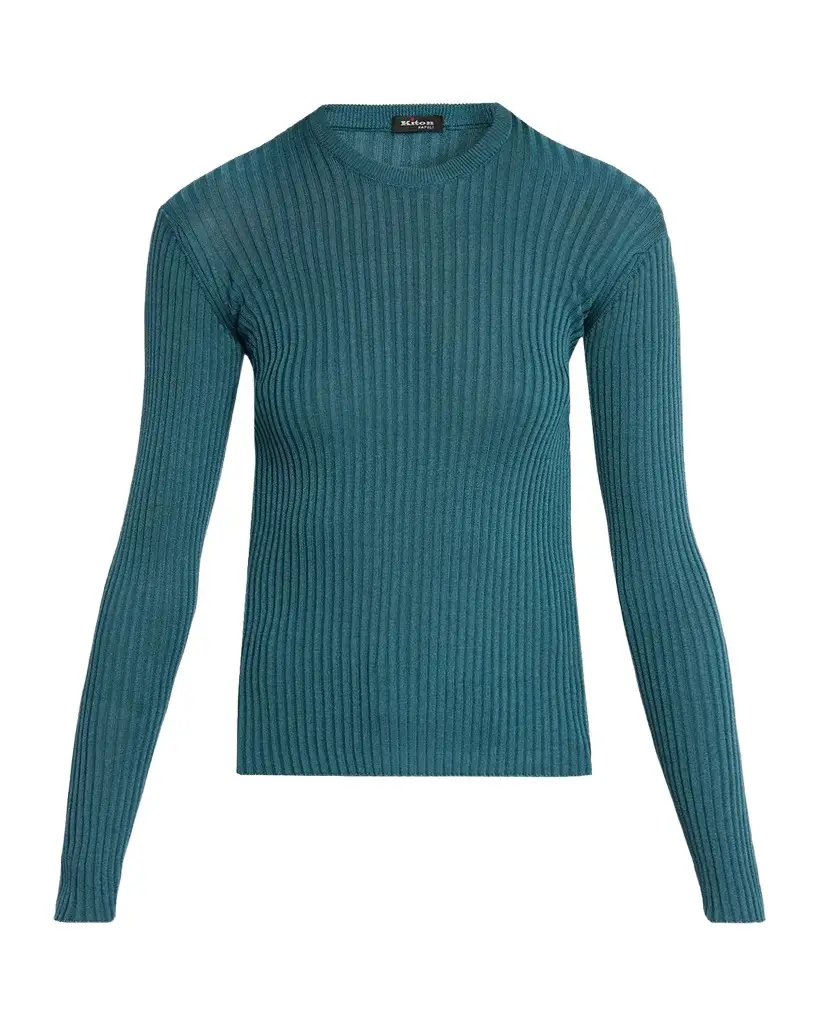 Kiton Rib-Knit Silk Sweater | Image 1 Kiton Rib-Knit Silk Sweater | Image 1