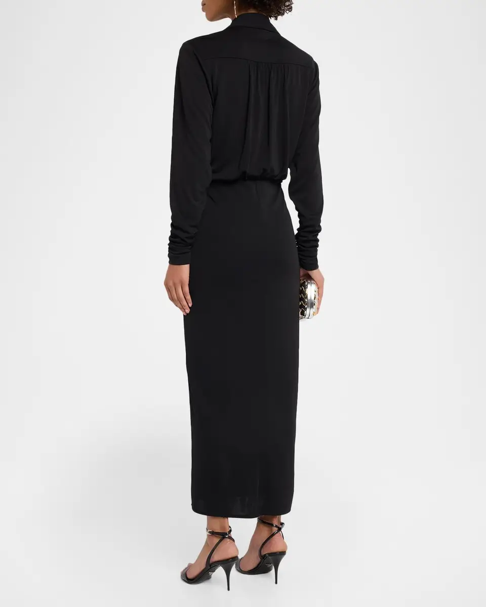 Cinq à Sept Seferina Draped Long-Sleeve Jersey Dress | Thumbnail 3