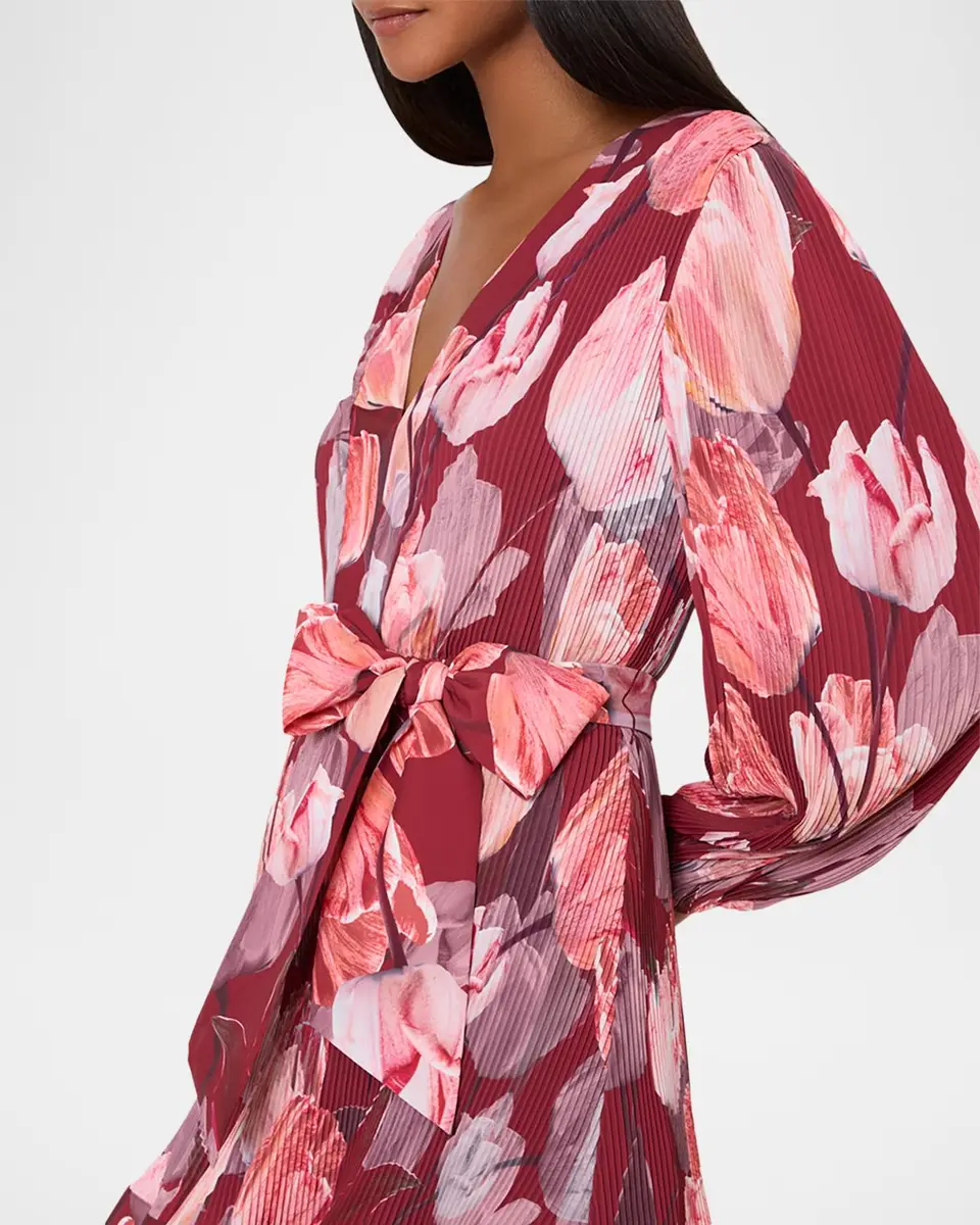 Milly Liv Pleated Floral-Print Mini Dress | Thumbnail 3 Milly Liv Pleated Floral-Print Mini Dress | Thumbnail 3