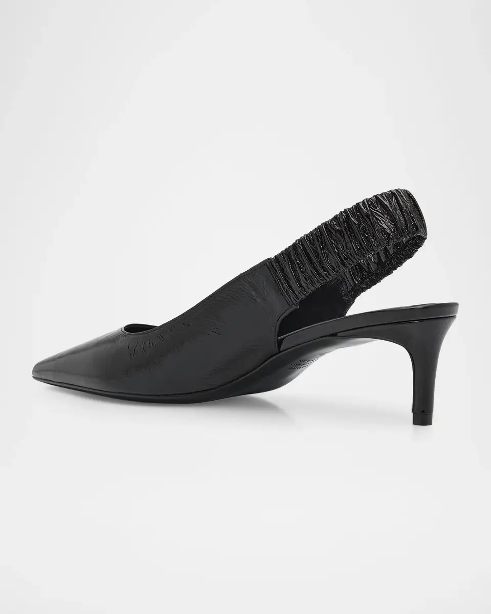 Stuart Weitzman 50mm Stuart Ruche Patent Leather Slingback Pumps | Thumbnail 4 Stuart Weitzman 50mm Stuart Ruche Patent Leather Slingback Pumps | Thumbnail 4