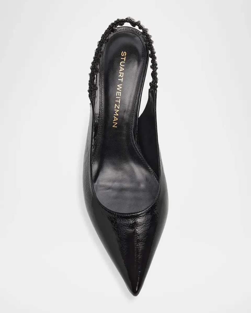 Stuart Weitzman 50mm Stuart Ruche Patent Leather Slingback Pumps | Thumbnail 5 Stuart Weitzman 50mm Stuart Ruche Patent Leather Slingback Pumps | Thumbnail 5