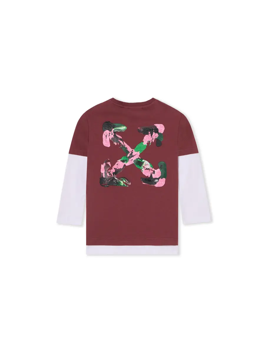 Off-White Arrow Acrylic Double Layer Long Sleeve T-Shirt | Image 1 Off-White Arrow Acrylic Double Layer Long Sleeve T-Shirt | Image 1