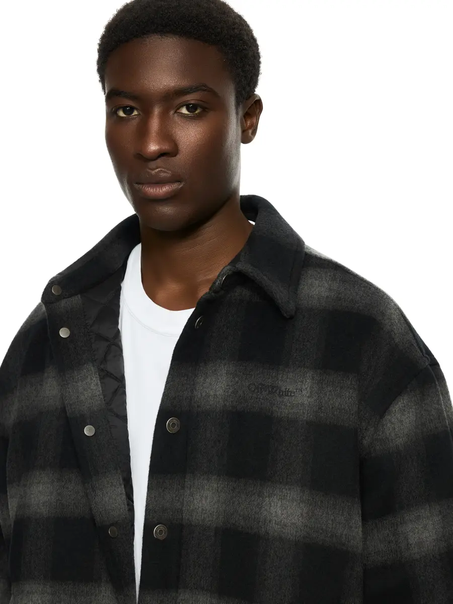 Off-White Flannel Wool Padded Overshirt Coat | Thumbnail 5 Off-White Flannel Wool Padded Overshirt Coat | Thumbnail 5